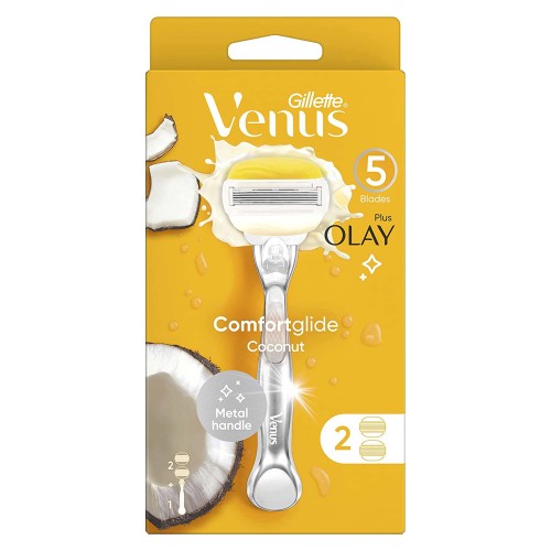 Gillette Venus Comfortglide Coconut Razor Handle With 2 Blade Refills Multicolour